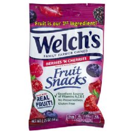 48 pieces Fruit Snack Berries On Cherries Welchs 2.25 Oz Bag Open Stock - Food & Beverage