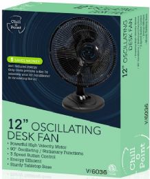 4 Pieces 12" Oscillating Desk Fan Black - Electric Fans