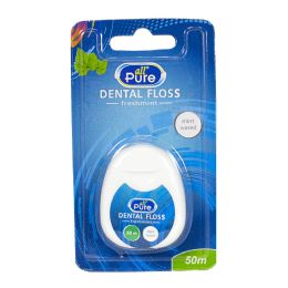 48 Wholesale Travel Size All Pure Mint Waxed Dental Floss - 164 Ft.
