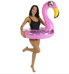 6 Pieces Glitter Flamingo - 36" Pool Tube - Inflatables