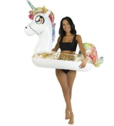 2 Wholesale Glitter Unicorn - 42" Beach & Pool Tube