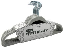 12 of 12 Pack Gray Velvet Hanger