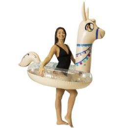 2 Wholesale Glitter Llama - 48" Jumbo Beach & Pool Tube