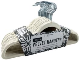 6 of 25 Pack Ivory Velvet Hanger