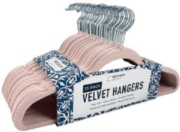 6 Bulk 25 Pack Pink Velvet Hanger