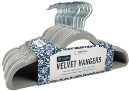 4 Wholesale 35 Pack Gray Velvet Hanger