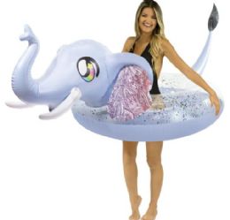 6 Pieces Glitter Elephant - 48" Jumbo Pool Tube - Inflatables