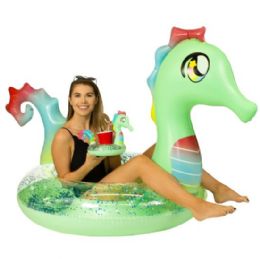 Glitter Seahorse - 48" Jumbo Tube W/ Drink Float - Inflatables