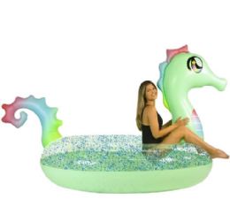 Gigantic 2 To 3 Person Glitter Seahorse 114" - Inflatables