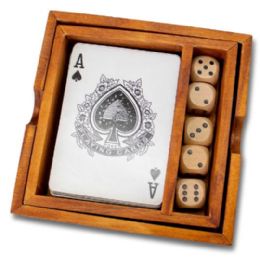 Wooden Cards & Dice Set