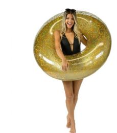 6 Pieces Gold Glitter Pool Tube Jumbo 48" - Inflatables