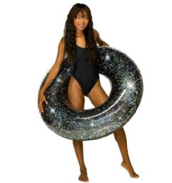 6 Pieces Black Onyx Glitter Pool Tube Jumbo 48" - Inflatables