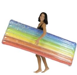 6 Pieces Rainbow Haze Deluxe 74" Pool Raft - Inflatables