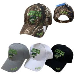 36 Pieces Perfect Catch Fishing Hat - Baseball Caps & Snap Backs