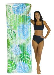 6 Pieces Deluxe Pool Raft 74" X 30 With Palm Print - Inflatables