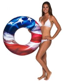 6 Pieces Stars & Stripes 36" Beach & Pool Tube - Inflatables