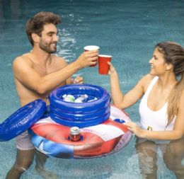 6 Pieces Stars & Stripes Floating Drink Cooler - Inflatables