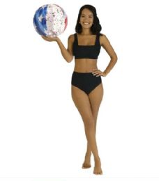 12 Pieces Stars & Stripes Glitter 13.75" Jumbo Beach Ball - Inflatables