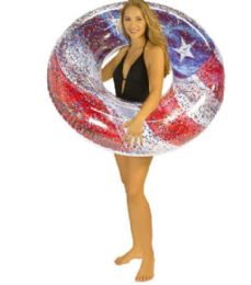 Stars & Stripes Glitter 36" Beach & Pool Tube - Inflatables