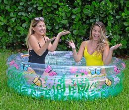 4 Pieces Inflatable Sunning Pool - Butterfly Garden Party - Inflatables