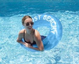 6 Pieces Blue Raspberry "just Beachy" 36" Pool Tube - Inflatables