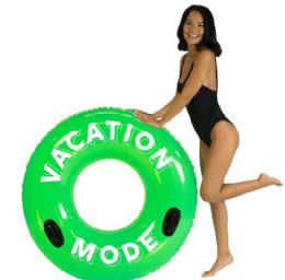 6 Pieces Sour Apple "vacation Mode" 48" Pool Tube With Handles - Inflatables