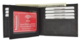 24 Pieces Rfid Blocking Premium Soft Leather Men's Multi Card Compact Center Flip Bifold Wallet - Wallets & Handbags
