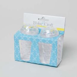 24 of Salt & Pepper Shaker 2pk Clear Plastic 3.5in Pebble Finish B&c Wrap Card