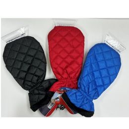 12 pieces Ice Scraper Glove Deluxe Fabric 3ast Colors 6.5 X 13.5in/header Card - Working Gloves