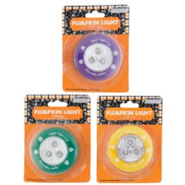 24 Bulk Pumpkin Push Light Led 3ast Colors/ 3aaa Batteries Required Not Included Blistercard