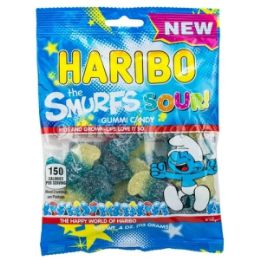 24 Pieces Haribo Sour Smurfs 4oz - Food & Beverage