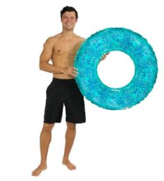 6 Bulk 36" Beach & Pool Tube With Glitter - Aqua Glitter