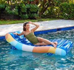 6 Bulk Deluxe Chaise Lounger Inflatable Pool Raft