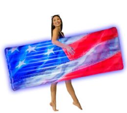 6 Pieces Stars & Stripes Pool Raft Illuminated Led Deluxe - Inflatables