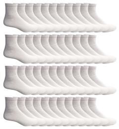 300 Bulk Yacht & Smith Men's Cotton Sport Ankle Socks With Terry Size 10-13 Solid White