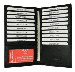 24 Pieces Blocking Premium Genuine Leather Bifold Credit Card Id Holder - Wallets & Handbags