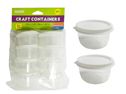 48 Pieces 8-Piece Round White Craft Containers - Craft Container and Storage