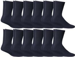 1200 of Yacht & Smith Kids Cotton Crew Socks Navy Size 6-8