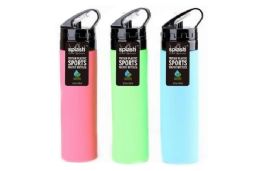 24 Wholesale Water Bottle (20 Oz.) (soft Touch) (straw Top)