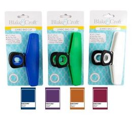 24 of Bag Clip Jumbo 5.5in 4ast Fall Colors Plastic W/soft Grip Harvest Tcd