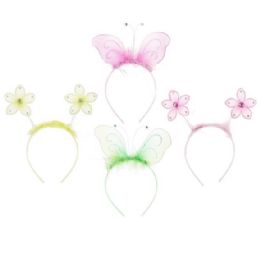 36 pieces Butterfly Or Flower Headband 4ast W/glitter & Gems Pbh - Costumes & Accessories