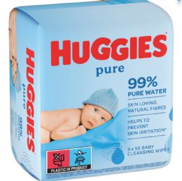 8 Packs Huggies Baby Wipes 56ct 3pk Pure - Baby Beauty & Care Items