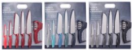 12 Packs 11 Piece Knife And Sharpener Set - Kitchen Knives