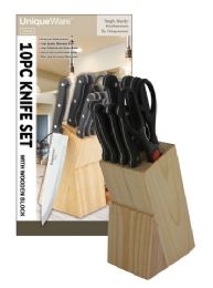 12 Packs 10 Piece Knife Set With Wood Block - Kitchen Knives