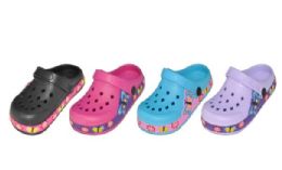 48 Bulk Girls Butterfly Clogs