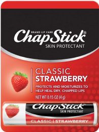 144 Pieces Chapstick Blister Card 0.15 Oz Strawberry - Lip Gloss