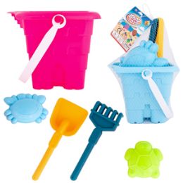 72 Bulk Castle Sand Toys - 5 Piece Set