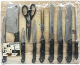 10 Packs 11 Piece Knife Set With Cutting Board - Kitchen Knives