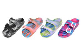 48 Pieces Kids Tie Dye Pattern Sandals - Unisex Footwear