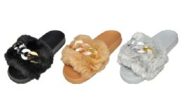 36 Pairs Fuzzy Slide With Chain - Men's Flip Flops and Sandals